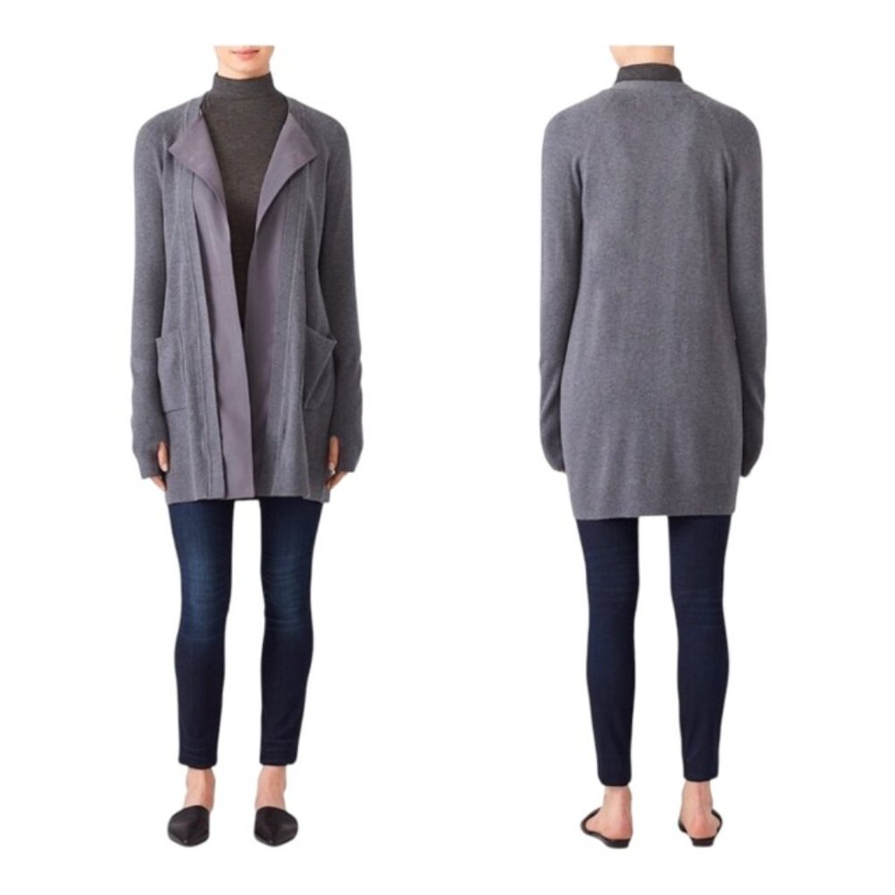 Kaufmanfranco Small Merino Wool Grey Open Front Flowing Cardigan